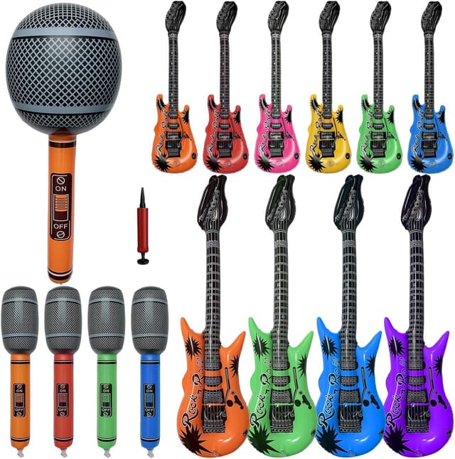 Detalle de 16-Piece Inflatable Guitars Microphones Set