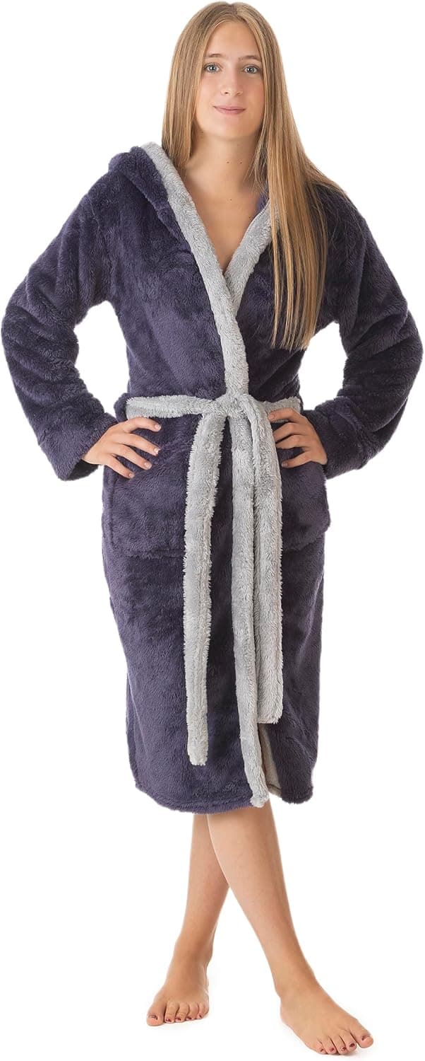 Detalle de LEBENGOOD Bata Mujer Invierno microfibra cálida