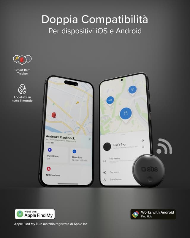 Thumbnail 1 de SBS Track My Dual Kit 4 localizzatori 34 mm