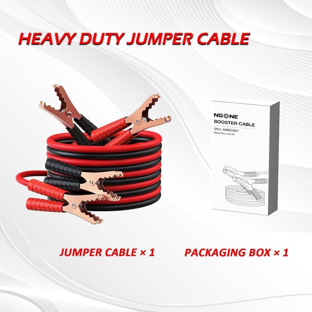 Thumbnail 6 de NOONE Jumper Cables 10 ft, 10-Gauge for Cars
