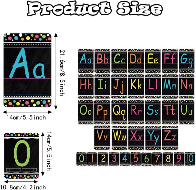Detalle de Adduster Bulletin Board Letters ABC Alphabet Poster Classroom Set (Blackboard-style)