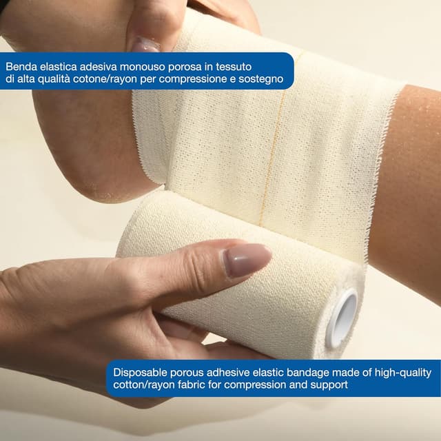 Detalle 2 de BSN Tensoplast Bandage élastique 4,5 m x 7,5 cm Jaune