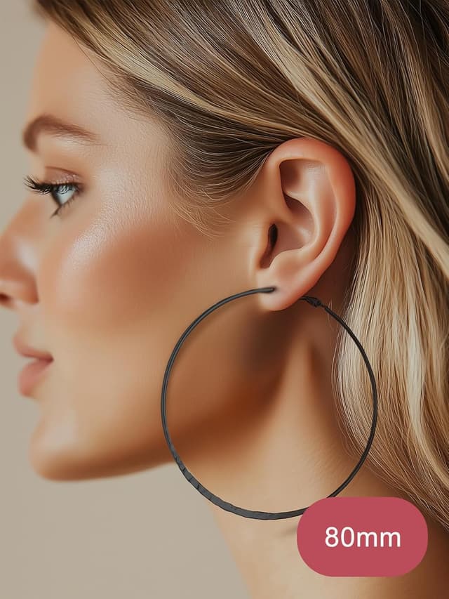 Detalle 2 de Edelstahl Creolen für Damen FOCALOOK 30 mm