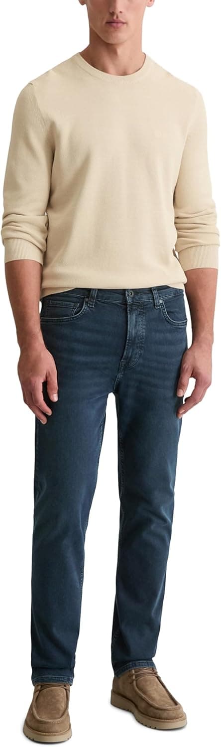 Detalle de Marc O’Polo Herren-Pullover aus Bio-Baumwolle mit Rundhalsausschnitt