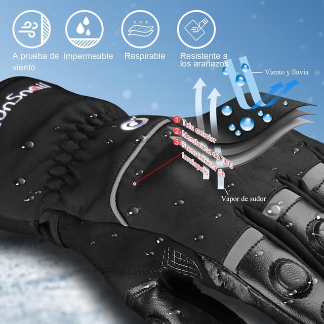 Thumbnail 1 de 2KP CE Guantes de Moto Invierno con Protección