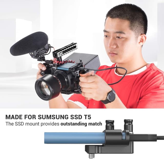 Detalle 2 de SMALLRIG 2245B Montagehalterung für Samsung T5 SSD (Adapter für BMPCC 4K/6K Käfige)