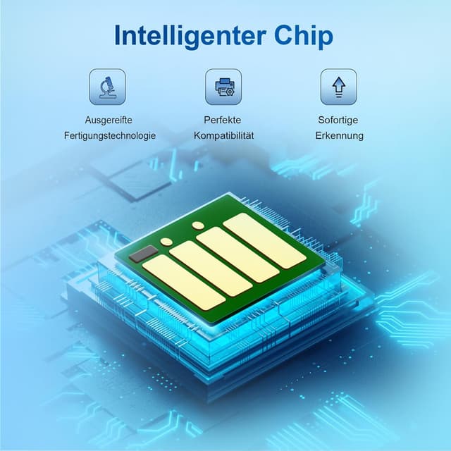 Detalle 2 de 207A Toner 4er-Set mit Chip kompatibel für HP (schwarz, cyan, gelb, magenta) für Color LaserJet Pro M283/M282/M255