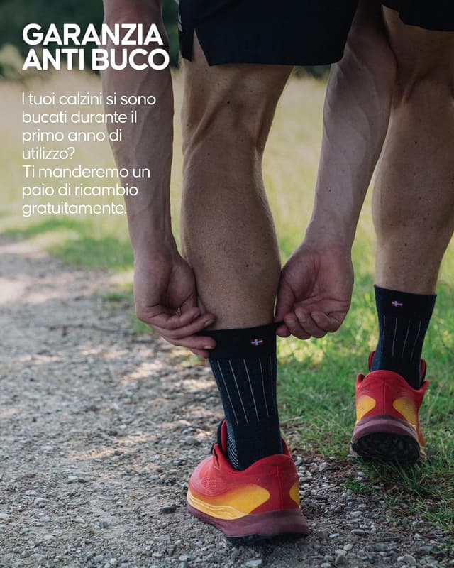 Detalle de DANISH ENDURANCE Calze da ciclismo in lana merino per uomo e donna (2 paia)