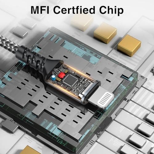 Detalle 2 de NIBIKIA Cable Cargador iPhone Lightning MFi, 2 m y pack de 3 (compatible con iPhone 14/13/12/11 y más)