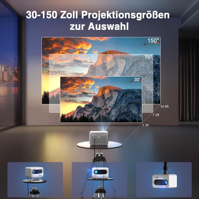 Thumbnail 4 de VOPLLS Mini Beamer 4K Tragbar 24000 Lumen