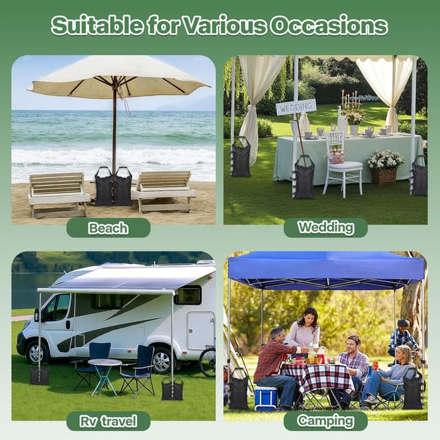 Thumbnail 6 de Adiwo 4-teiliges Gewichtsset für Pavillon-Sandsäcke (600D Oxford), zum Befüllen mit Griff, 45 x 30 cm