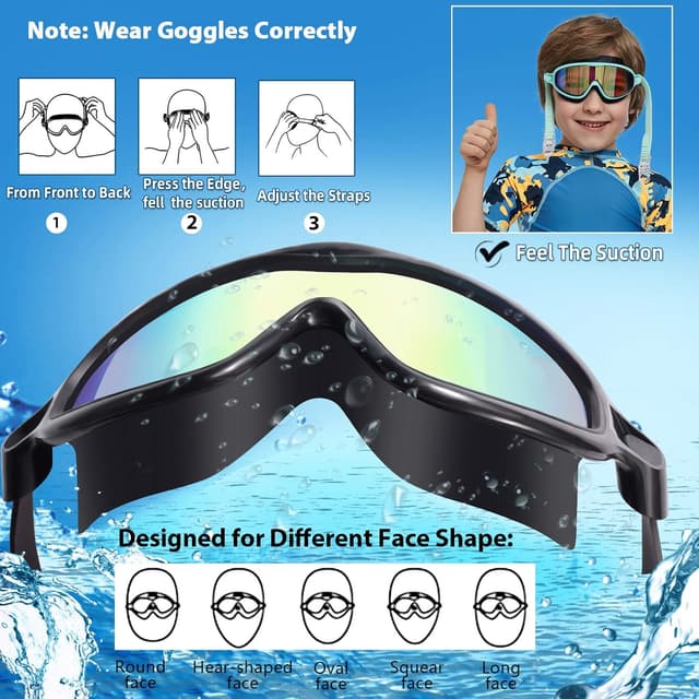 Detalle de Seago Swim Goggles 2 Pack, Anti-Fog UV 3-14
