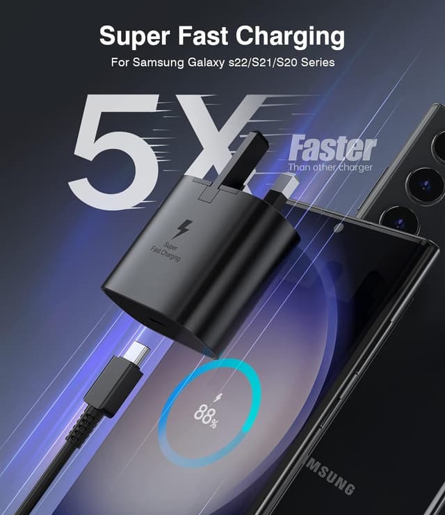 Detalle de Samsung Fast Charger Plug and Cable 25W