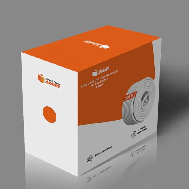 Detalle 2 de PcCom Essential bobina de cable de red RJ45 Cat 6 UTP CCA AWG23 de 305 m (hasta 1000 Mbps)