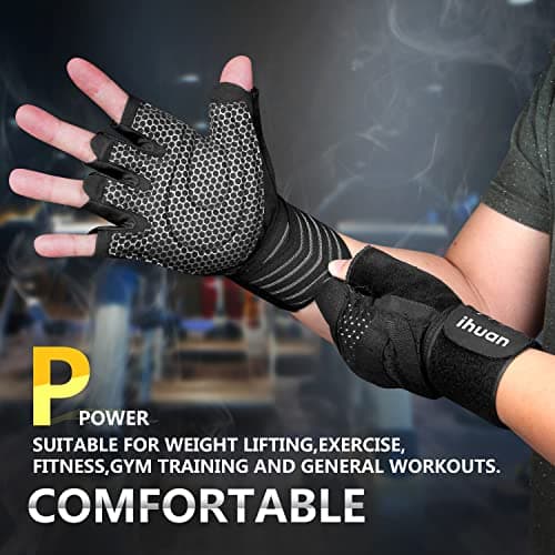 Thumbnail 2 de ihuan Ventilated Weight Lifting Gloves with Wrist Wraps