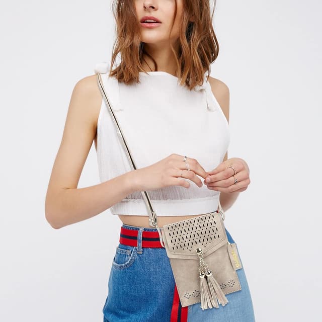 Detalle de seOSTO crossbody phone bag purse for women & teenage girls — small phone wallet crossbody with tassels