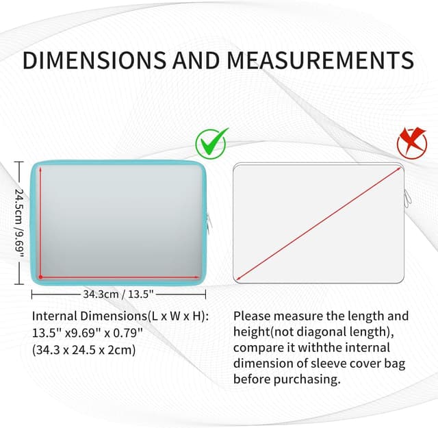 Detalle 2 de RAINYEAR 14 Inch Laptop Sleeve Protective Case with Soft Lining & Padded Zipper (Blue)