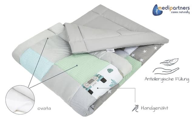 Thumbnail 4 de Medi Partners Krabbeldecke 100% Baumwolle 100x100 cm Krabbelmatte Mint Zoo