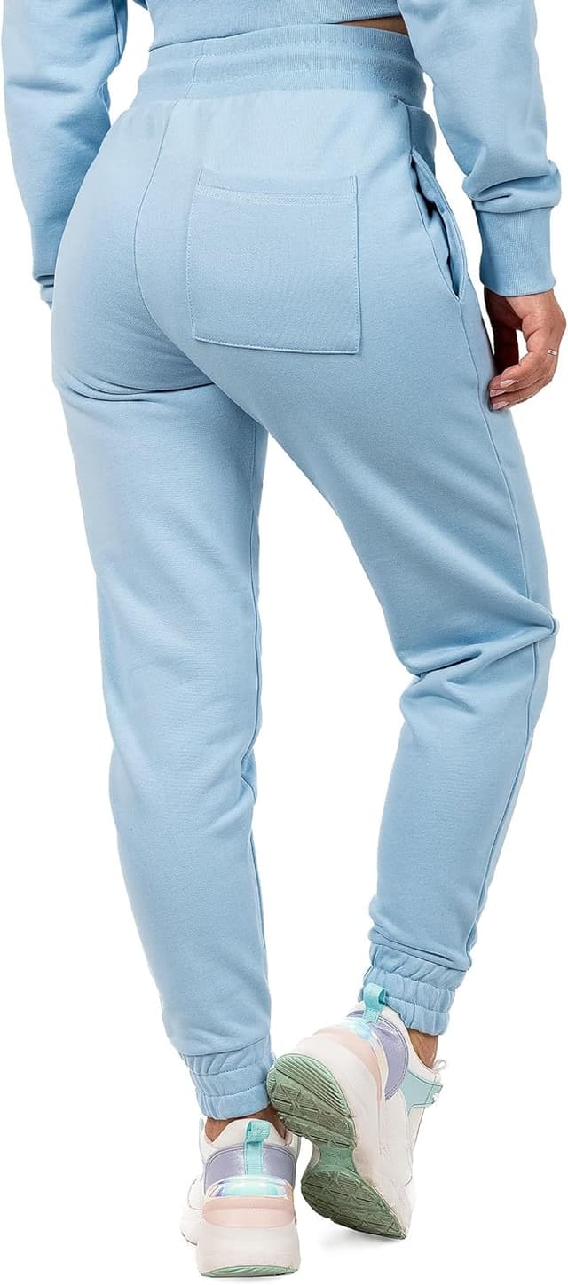 Detalle 2 de Reichstadt pantalon de jogging femme en coton 100% — slim fit, taille haute et cordon