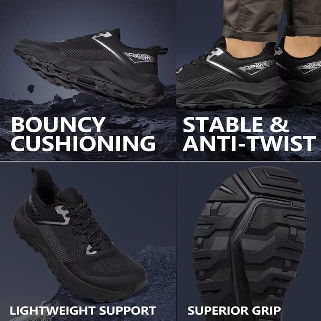 Detalle de CNPAWS Wide Trail Running Shoes with Wide Toe Box — Barefoot-Style Road & Trail Sneakers