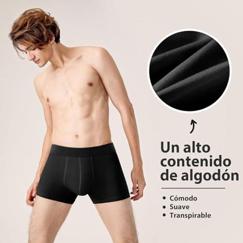 Detalle 2 de QINCAO calzoncillos hombre boxer pack de 6 (95% algodón y elastano) sin logo