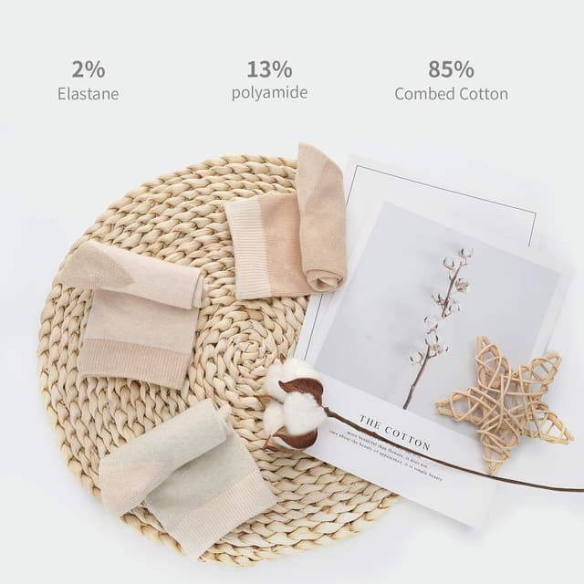 Detalle 2 de Laulax Ladies 3 Pairs Naturally Coloured Organic Cotton Socks Gift Set (UK 3-7, 36-40) – Beige & Cream