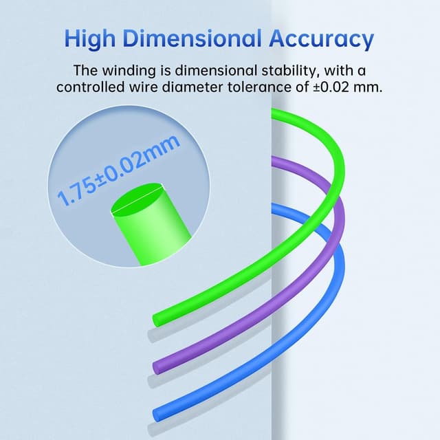 Detalle de Anycubic PLA+ 3D printer filament 1.75mm (High Toughness) – 1kg reusable spool, Green Flash
