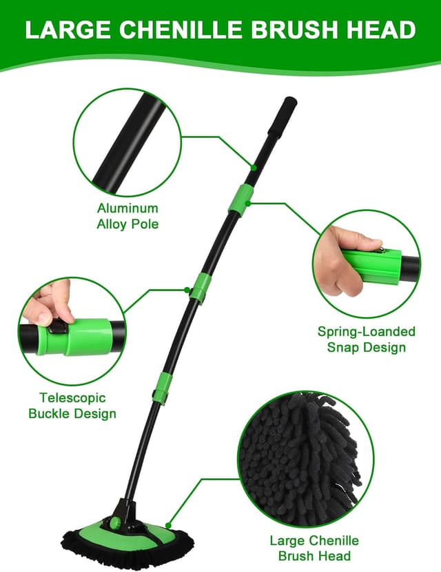 Detalle de 53" Curved Car Wash Brush with 15° bend
