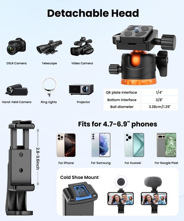 Detalle 1 de JOILCAN Aluminium Kamerastativ 168 cm