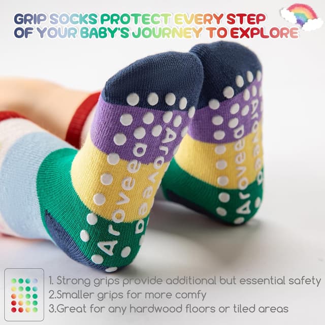 Thumbnail 2 de Aroveea Baby Toddler Grip Socks 12 Pack
