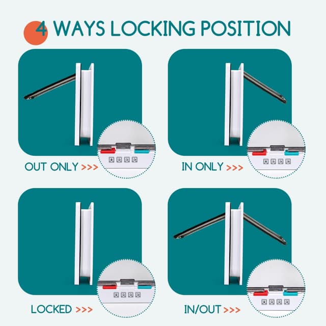 Detalle 2 de Chatière Nobleza à verrouillage 4 voies avec fermeture magnétique (blanc, XL)