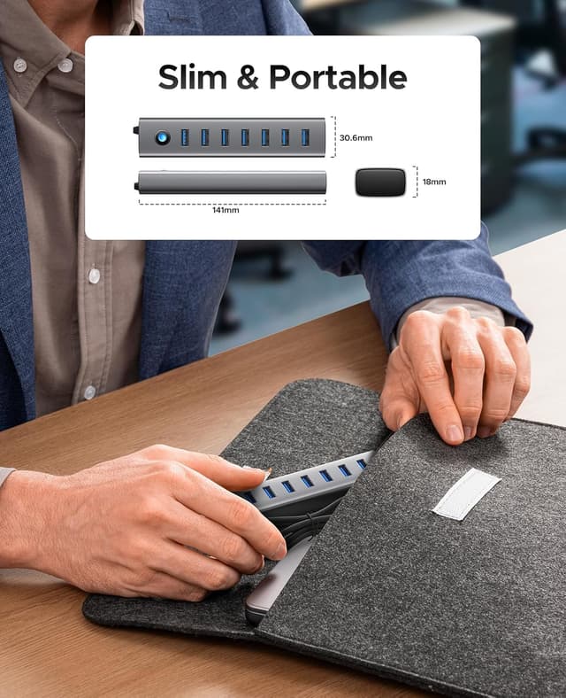 Thumbnail 6 de ORICO 7-Port USB 3.0 Hub (Aluminium) with 100 cm USB Cable, up to 5Gbps data