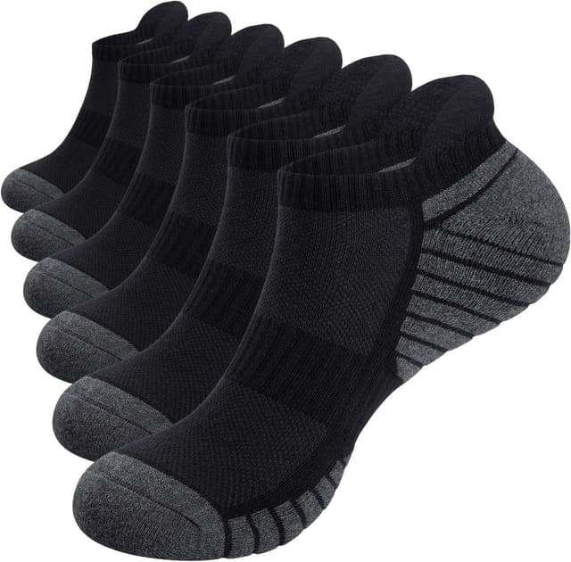 Detalle de Alaplus Cushioned Running Trainer Socks (6 Pairs) – Low-Cut Ankle Anti-Blister Sports Socks