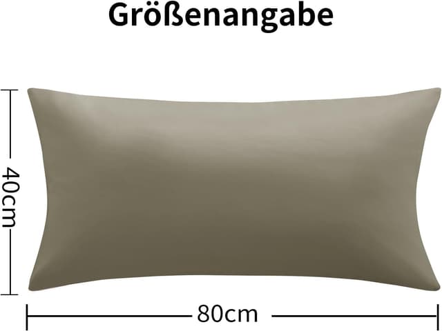 Thumbnail 6 de RUIKASI Kissenbezug 40 x 80 Taupe im 2er-Set (Mikrofaser, Reißverschluss, pflegeleicht)