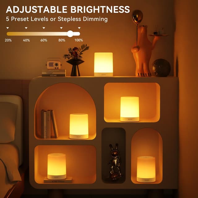 Detalle de Auxmir Lampada da comodino LED Touch