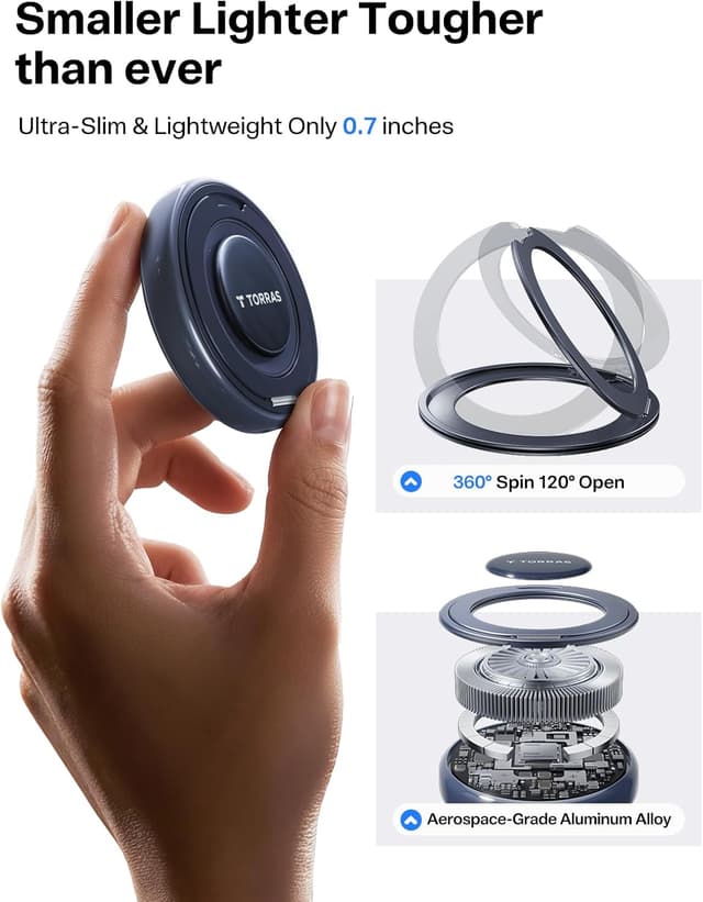 Thumbnail 6 de TORRAS Qi2.2 25W Magnetic Wireless Charger Stand (Mag-Safe compatible), Black