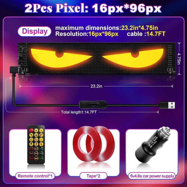 Detalle 2 de Sachie 5800 Lux Devil Eyes LED Light Strips 23.6"