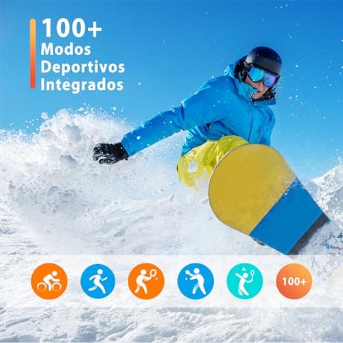 Thumbnail 8 de Popglory Reloj Inteligente Mujer con llamadas, presión arterial y 100+ deportes (1.85”)