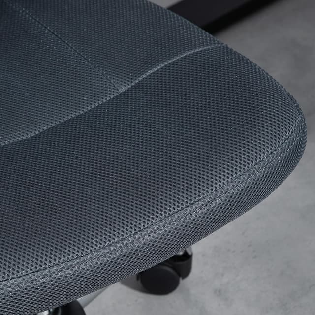 Thumbnail 6 de Vinsetto Chaise de bureau ergonomique grise foncée, assise réglable et pivot 360° sur piètement chromé