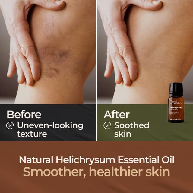 Detalle de Gya Labs Helichrysum Essential Oil for Skin (100% Pure Natural) – Sweet Earthy Scent, 5ml