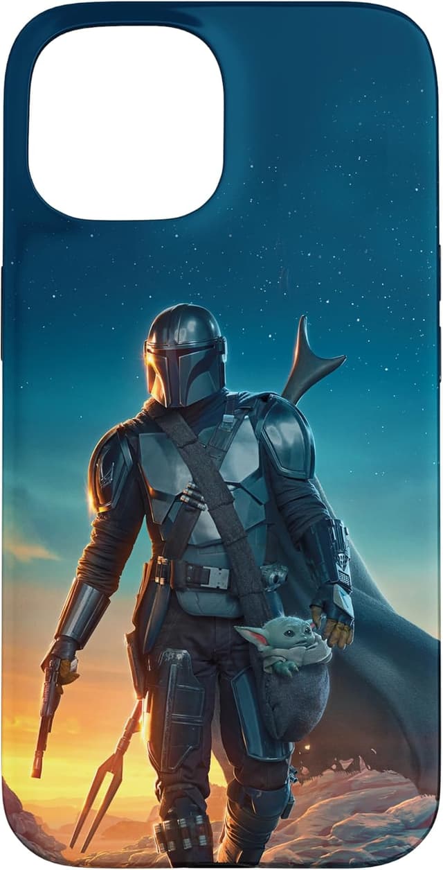 Detalle 2 de Coque Star Wars The Mandalorian et Grogu au coucher du soleil pour iPhone SE (2020) / 7 / 8
