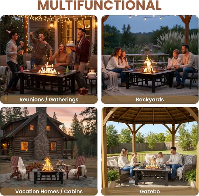 Thumbnail 5 de Pure Garden 37โ Marble Fire Pit ๐ช