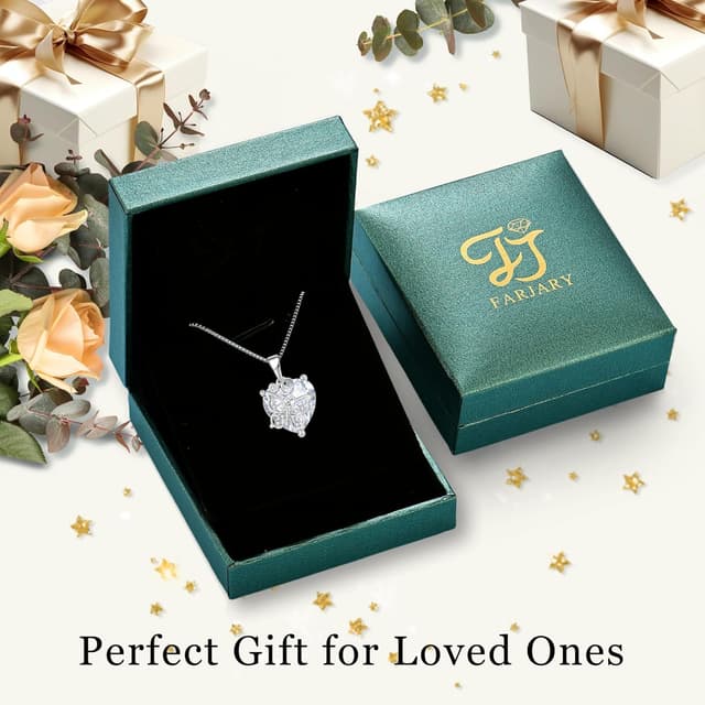 Detalle 2 de FJ Herz-Schmetterling-Kette mit 925 Sterling Silber und Geburtsstein – Anhänger-Schmuck für Damen