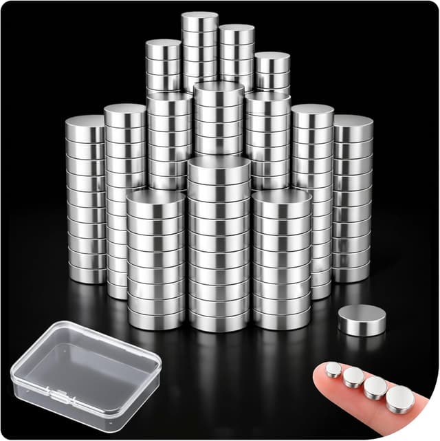 Detalle de Amzrole 200 Stück starke Neodym-Magnete (4 Größen) für Magnettafeln, Whiteboard & Kühlschrank