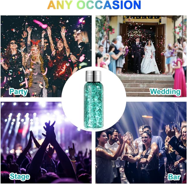 Detalle de Glitter per corpo e viso URAQT: gel chunky verde per musica, festival e maschere