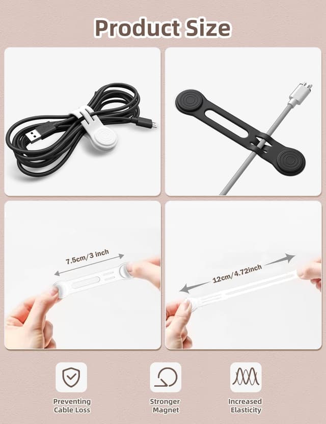 Thumbnail 1 de Kcmell Magnetic Cable Ties 8 Pack