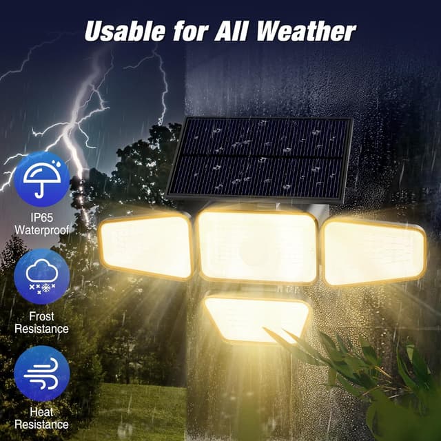 Detalle de Peasur faretto LED da esterno solare con sensore di movimento e 318 LED