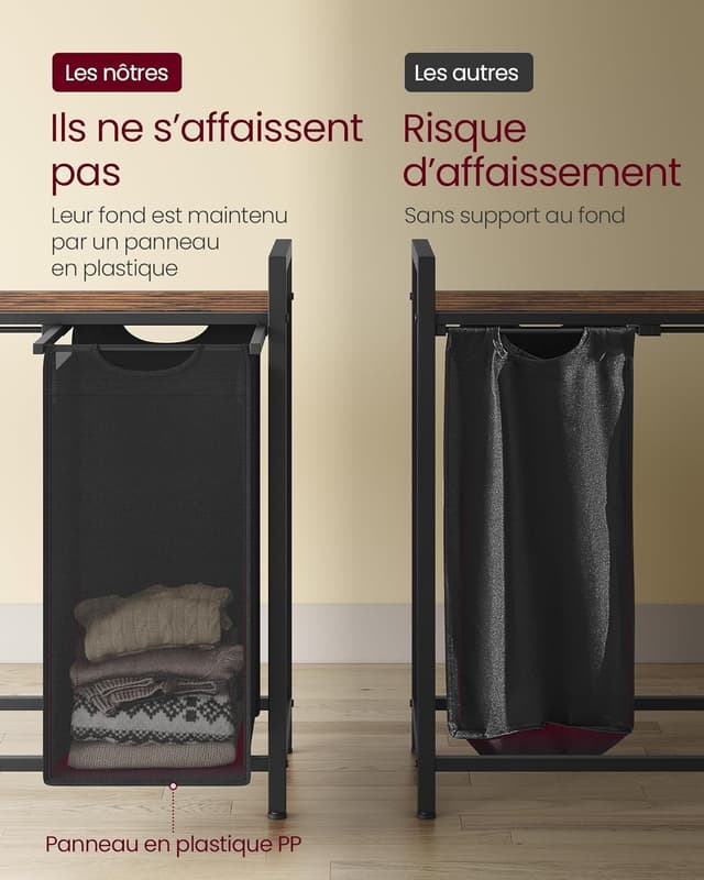 Thumbnail 3 de VASAGLE Panier à Linge 4 Compartiments