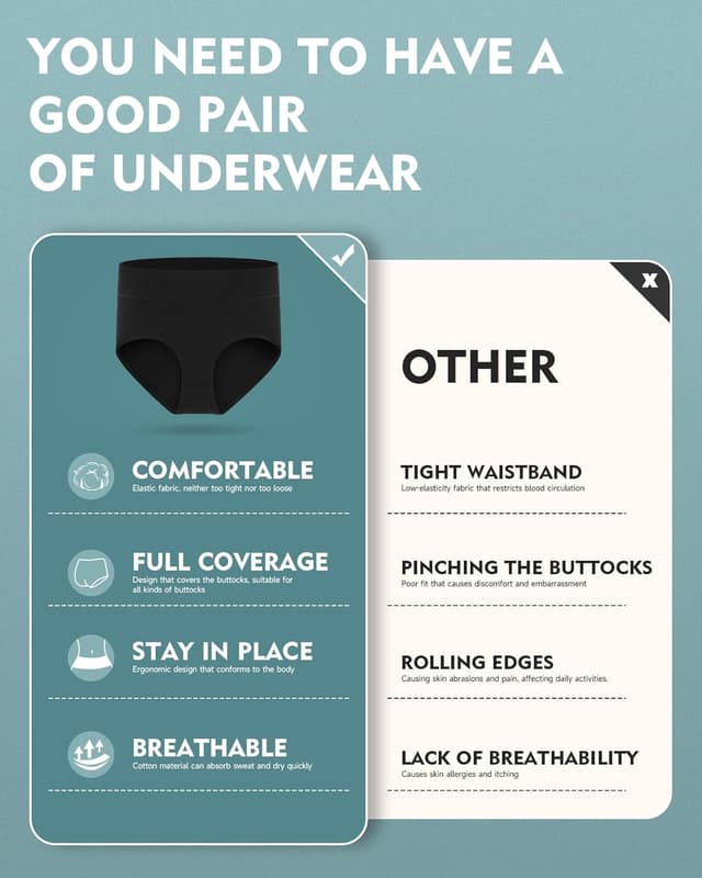 Thumbnail 6 de TANSTC Mutande Slip Donna Cotone Vita Alta 5PZ