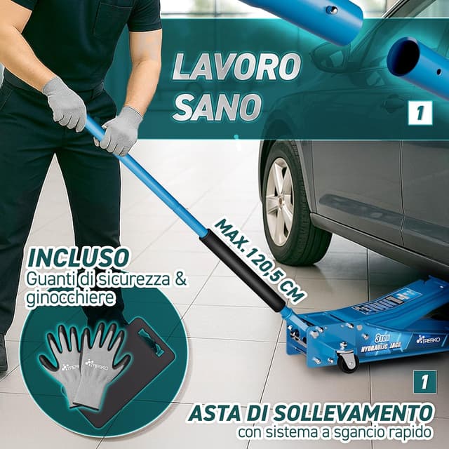 Thumbnail 3 de TRESKO Cric idraulico 3T 75–510 mm